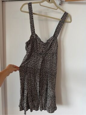 Free People Black Mini Dress with Cream Print